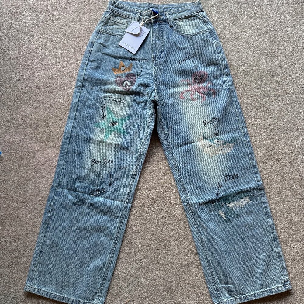 [Brand New]  Aelfric Eden Sea Animal Print Jeans - 28W